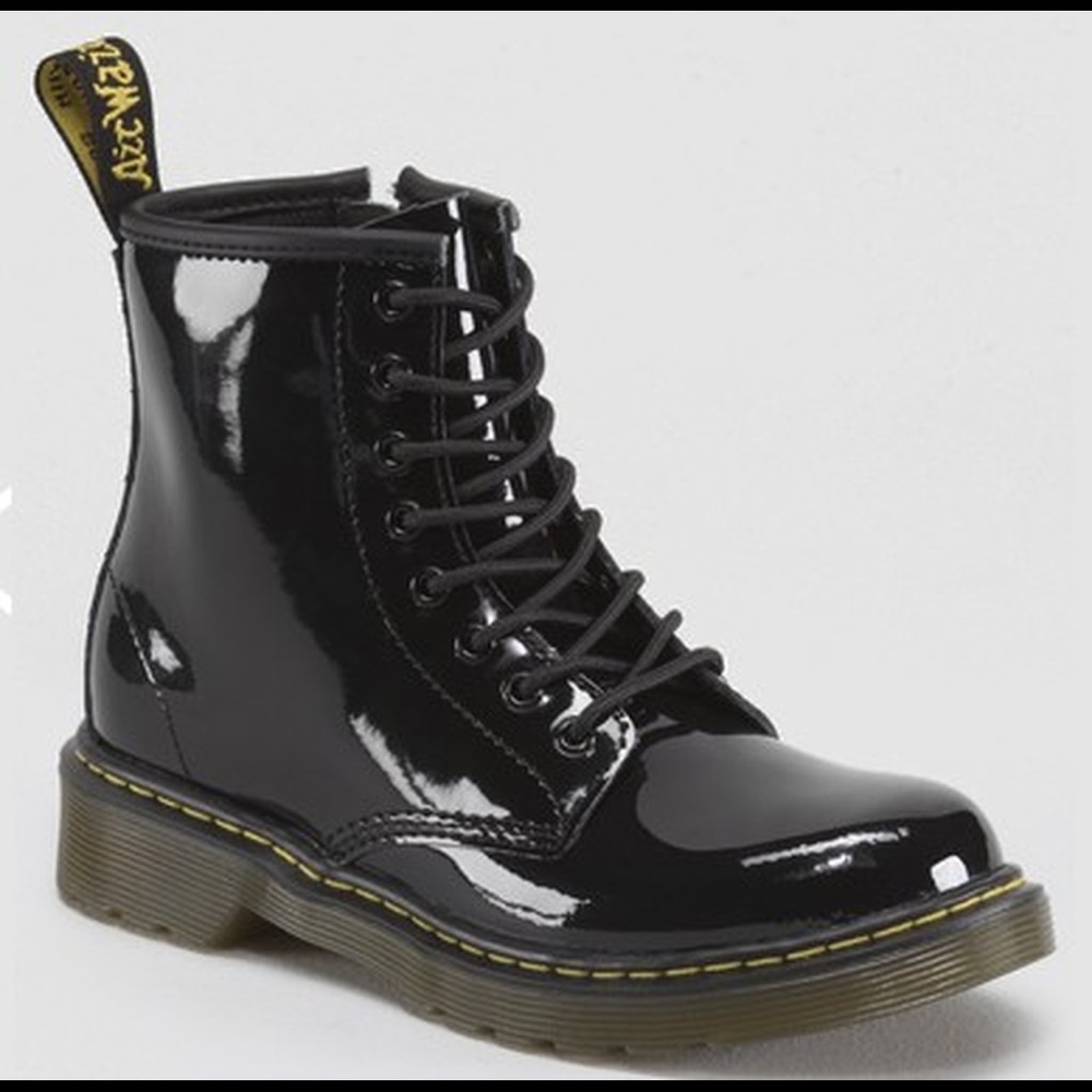 Kids doc martens black patent leather size 4
